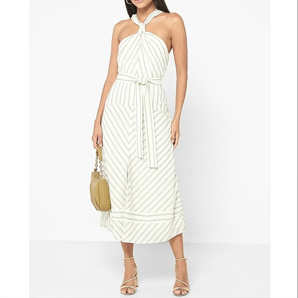 NWT REISS | Bea Striped Midi Dress (no belt) - Picture 6 of 10